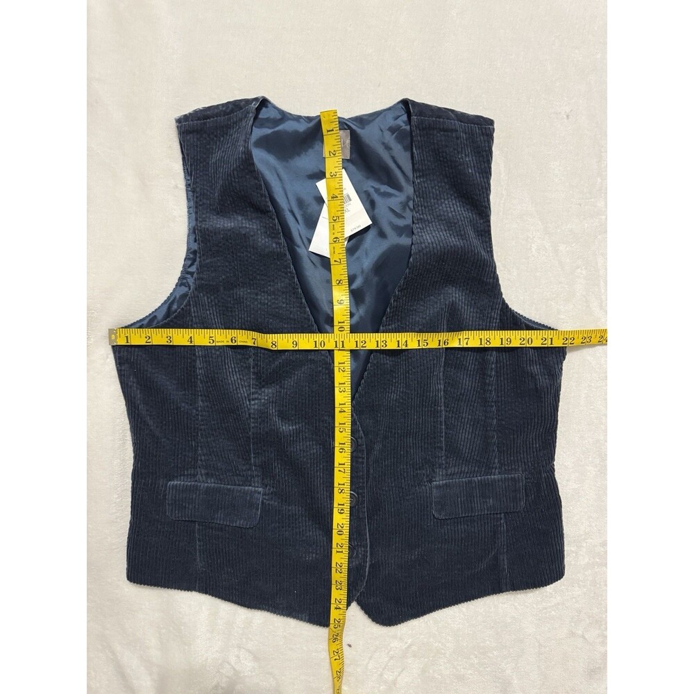 J.Jill Corduroy Vest Blue Corduroy Crushed Velvet Back Size XL - Picture 4 of 7